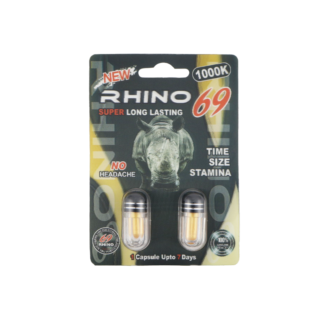 Rhino 69 1000K Duo (2 Capsules) — Buy online at GoldenClimax.co