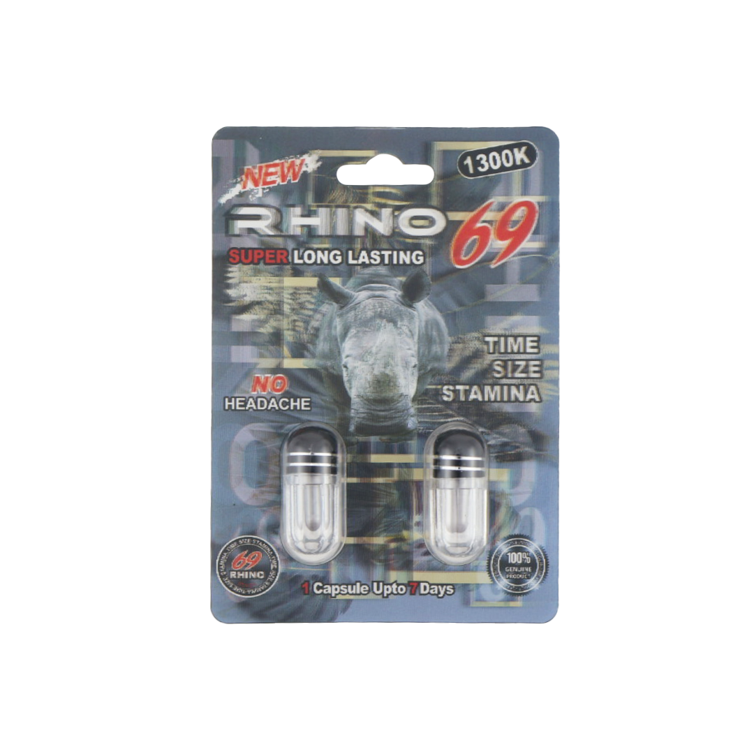 Rhino 69 1300K Duo (2 Capsules) — Buy online at GoldenClimax.co