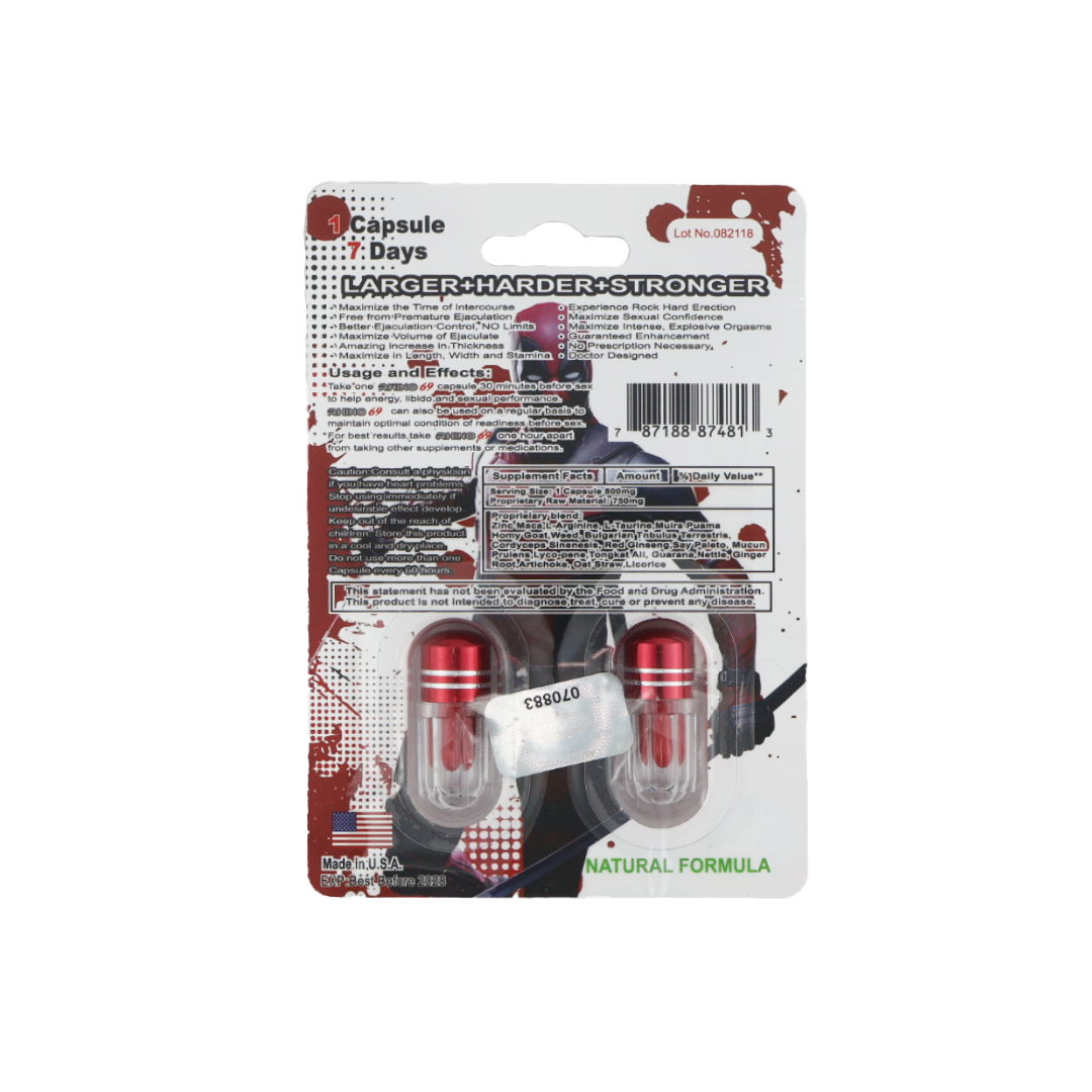 Rhino 69 30000K Deadpool Twin (2 Capsules) — product photo 1 | GoldenClimax.co