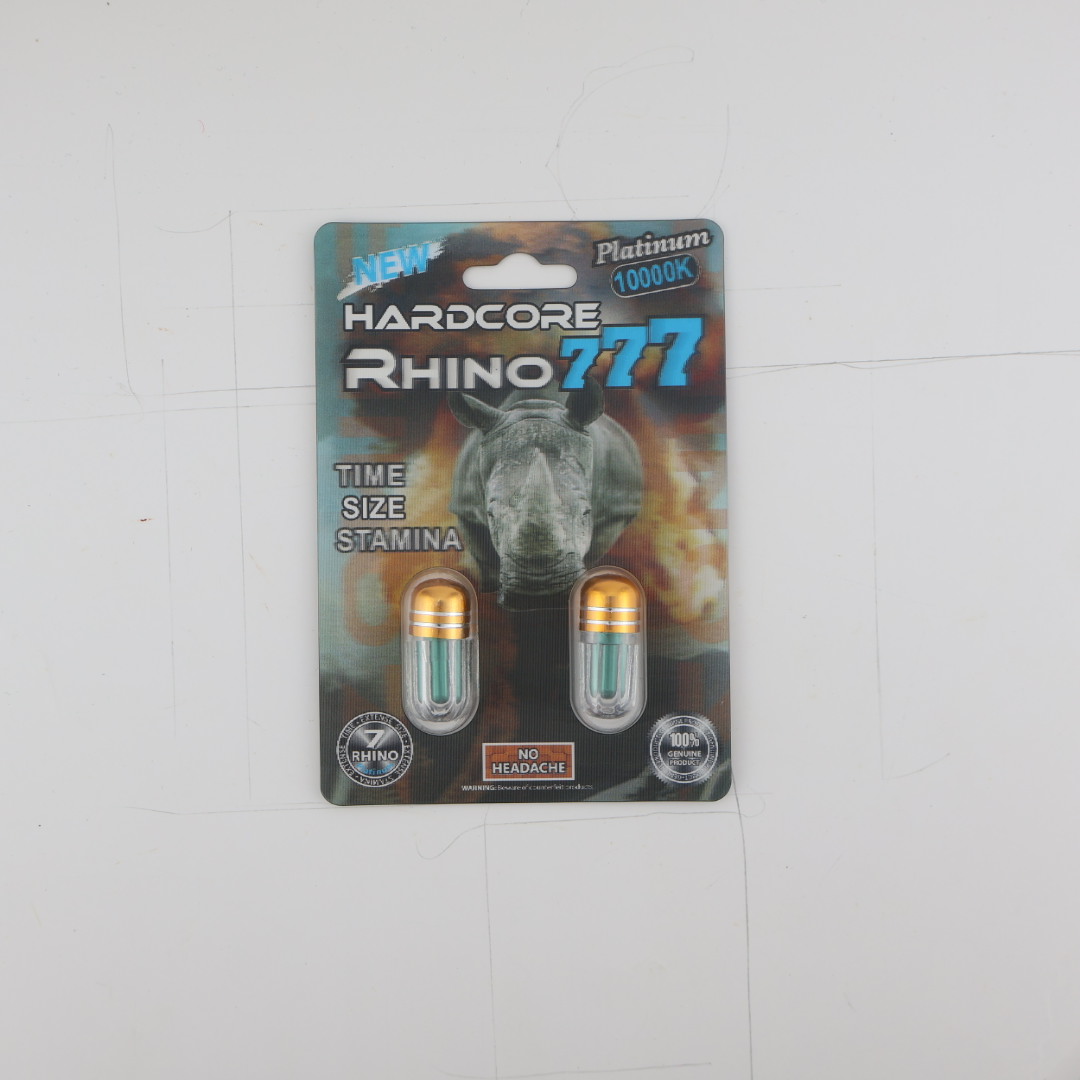 Hardcore Rhino 777 Platinum 10000K (2 Capsules) — Buy online at GoldenClimax.co
